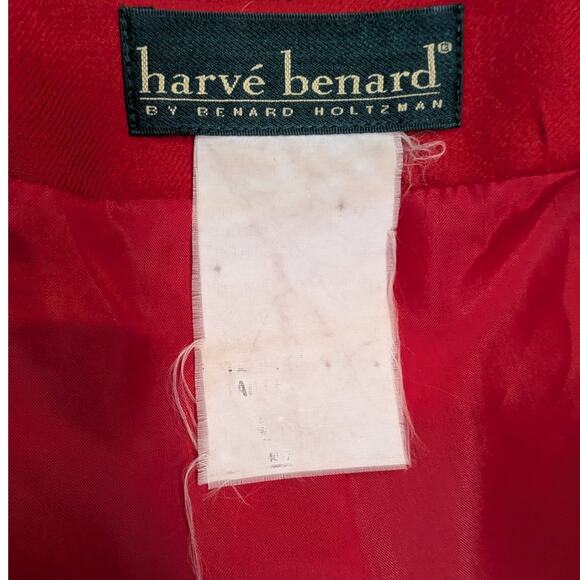 Vintage Harve Bernard by Bernard Holtzman Wool Overcoat Red with Gold Buttons XS - Picture 4 of 16
